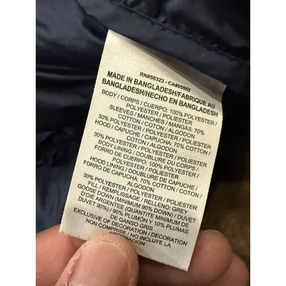 Nike Sportswear 800 Aeroloft Tech Boys Blue Down Hooded Jacket Size S 717104 451